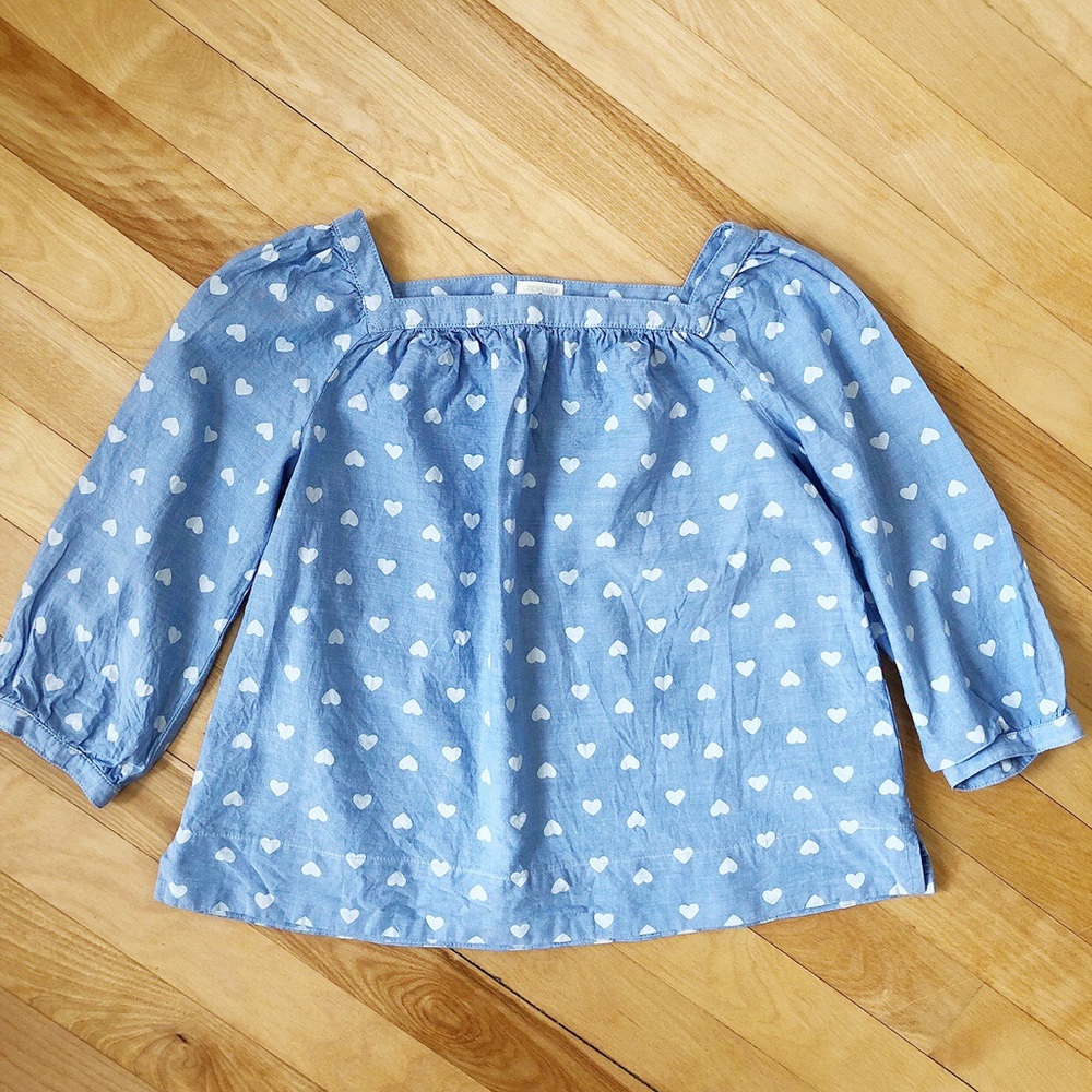 Kids J. Crew Heart Chambray Shirt - Size 6-7